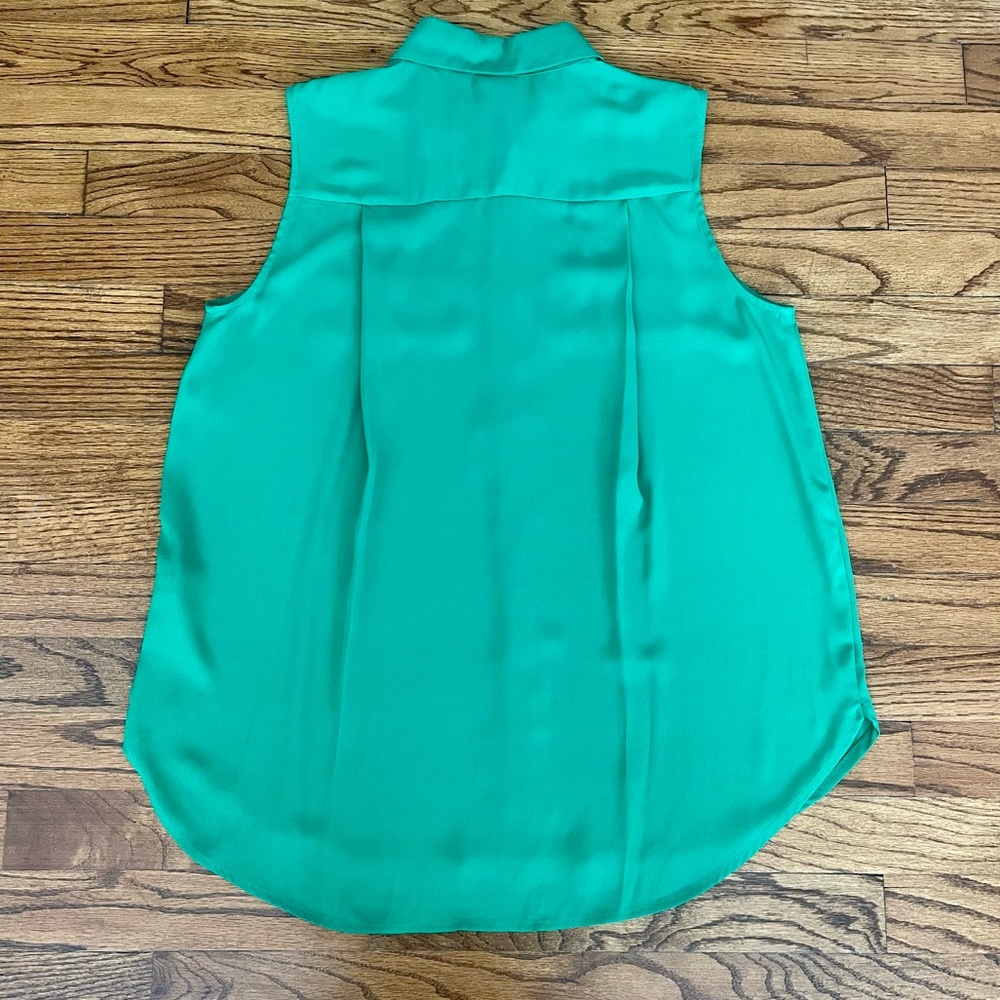 Worthington JCPenney Green Sleeveless Button Down Collared Blouse Top Size Small - Picture 5 of 6